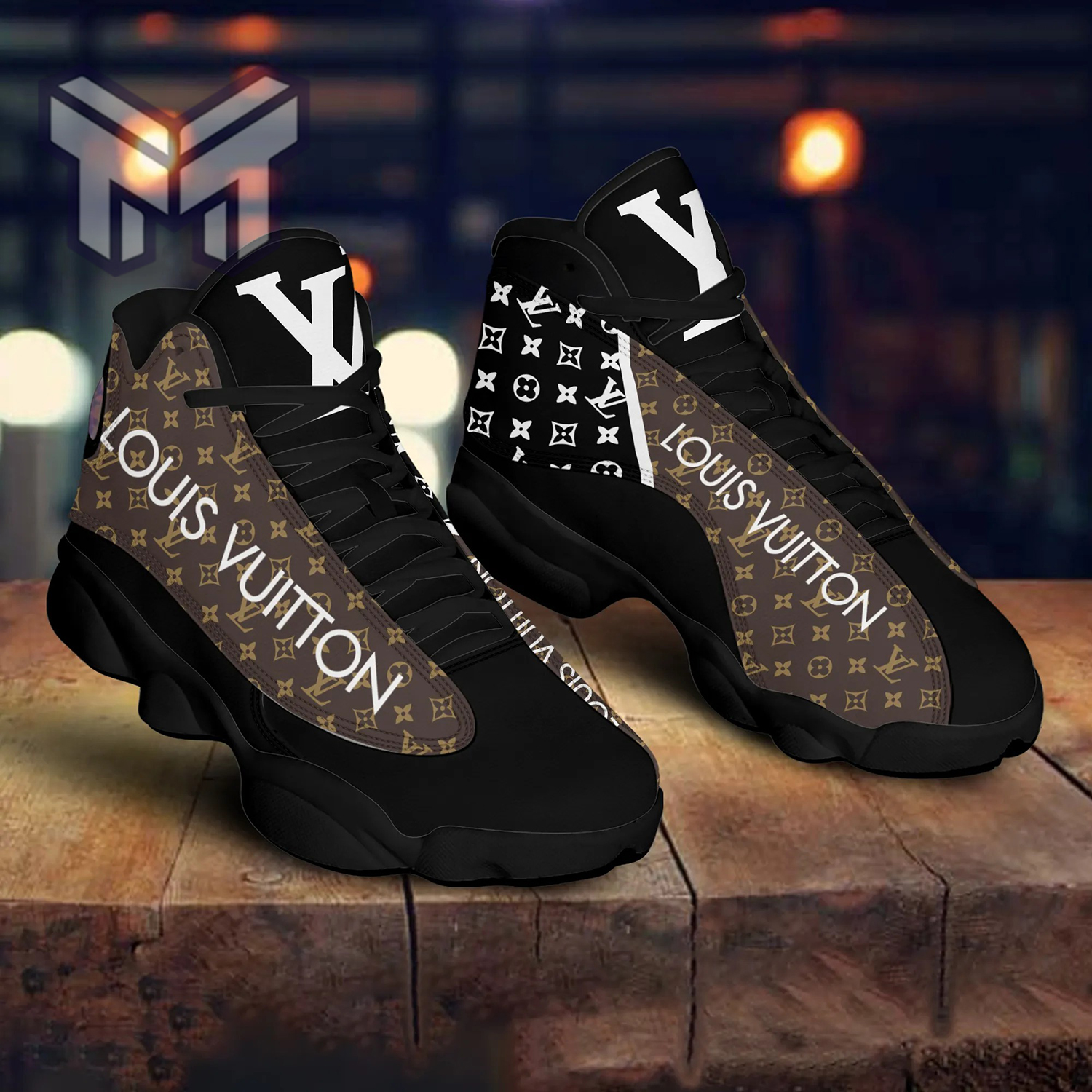 Louis Vuitton Yellow Brown Air Jordan 13 Sneakers Shoes - Muranotex Store