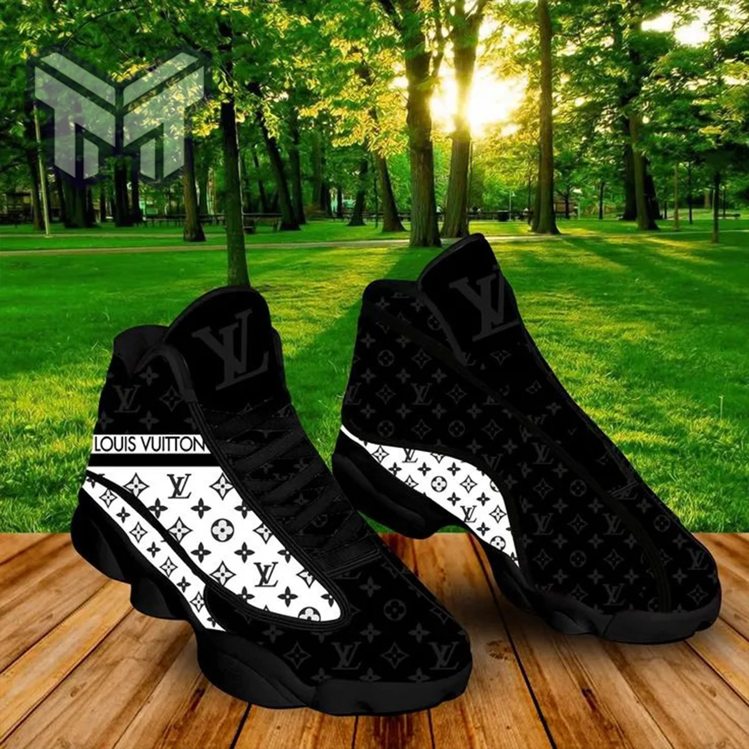 Louis Vuitton Basketball Air Jordan 13 Shoes Full Color Black White -  Banantees