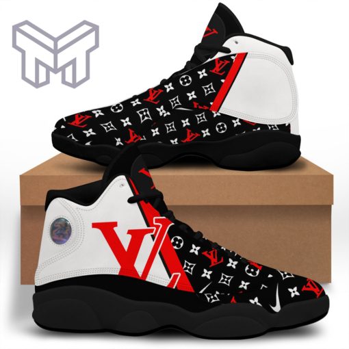 Louis Vuitton Black White LV Air Jordan 13 Sneakers Shoes