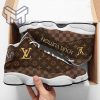 Louis Vuitton Gold Logo Pattern Air Jordan 13 Sneaker Shoes - Banantees