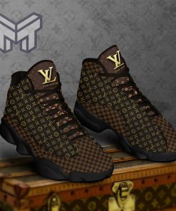 Louis Vuitton Brown Gold Air Jordan 13 Sneakers Shoes