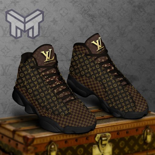 Louis Vuitton Brown Gold Air Jordan 13 Sneakers Shoes