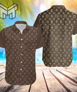 Louis Vuitton Brown Hawaii Set Luxury Brand Fashion Hawaiian Shirt And Shorts