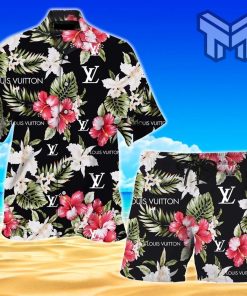 Louis Vuitton Flower Hawaii Set Luxury Brand Fashion Hawaiian Shirt And Shorts