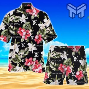 Louis Vuitton Flower Pattern LV Hawaiian Shirt And Shorts - Ecomhao Store