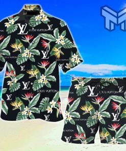 Louis Vuitton Flower Premium Hawaii Set Luxury Brand Fashion Hawaiian Shirt And Shorts