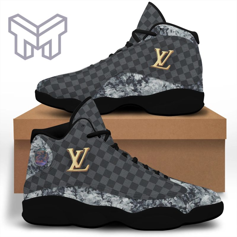 Louis Vuitton LV Grey Air Jordan 13 Sneakers Shoes - Muranotex Store