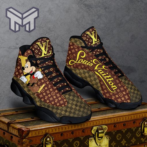 Louis Vuitton Mickey Mouse Air Jordan 13 Sneakers Shoes