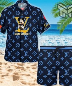 Louis Vuitton Mickey Mouse Disney Luxury Brand Premium Fashion Hawaiian Shirt And Shorts