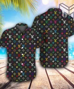 Louis Vuitton Multicolor Luxury Brand Premium Fashion Hawaiian Shirt And Shorts