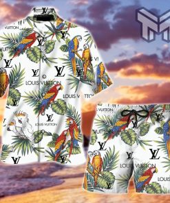 Louis Vuitton Parrot Hawaii Set Luxury Brand Hawaiian Shirt And Shorts