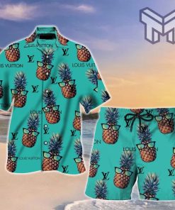 Louis Vuitton Pineapple Hawaii Set Luxury Brand Fashion Hawaiian Shirt And Shorts