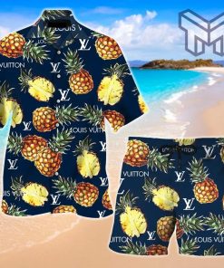 Louis Vuitton Pineapple Hawaii Set Luxury Brand Hawaiian Shirt And Shorts