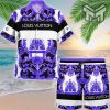 Louis Vuitton Purple Luxury Brand Fashion Hawaiian Shirt And Shorts