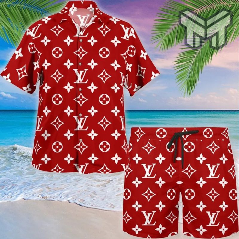 Louis Vuitton Mickey Mouse Disney Orange Luxury Brand Premium Fashion  Hawaiian Shirt And Shorts - Muranotex Store