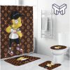 Louis vuitton lv the simpsons Bathroom Set With Shower Curtain Shower Curtain And Rug Toilet Seat Lid Covers Bathroom Set