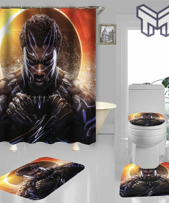 Marvel Black Panther Movies Print Premium Bathroom set, Shower Curtain Set