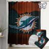 Miami dolphins sport bathroom set- shower curtain set Type 01