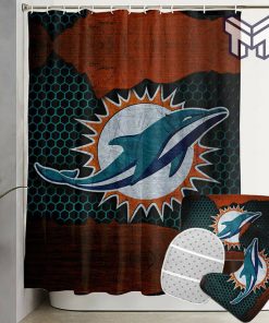 Miami dolphins sport bathroom set- shower curtain set Type 01