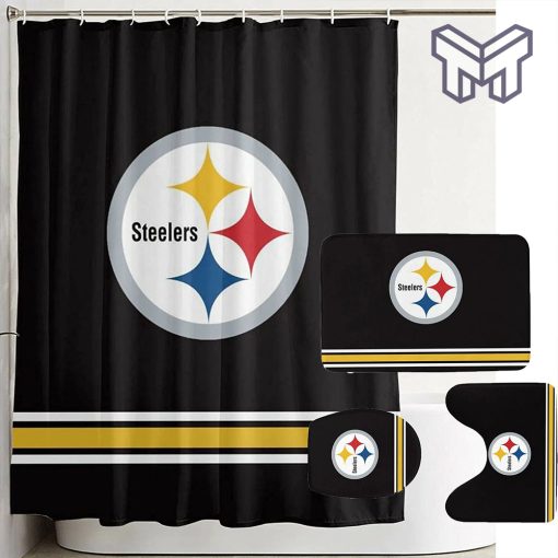 Pittsburgh Steelers Sport Bathroom set, Shower Curtain Set Type 03