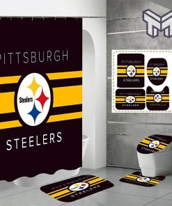 Pittsburgh Steelers Sport Bathroom set, Shower Curtain Set Type 04