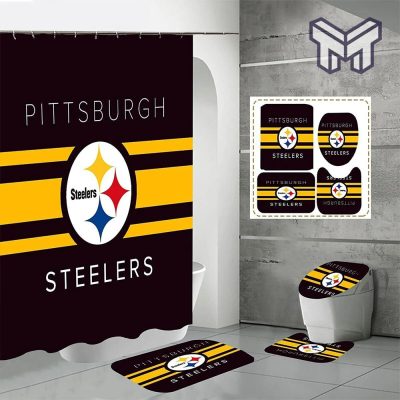 Pittsburgh Steelers Sport Bathroom set, Shower Curtain Set Type 04