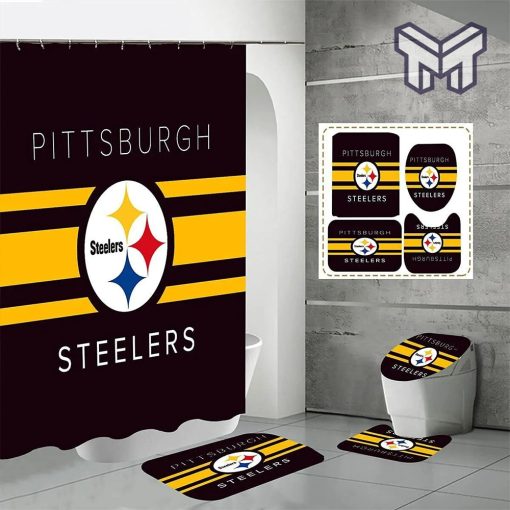 Pittsburgh Steelers Sport Bathroom set, Shower Curtain Set Type 04