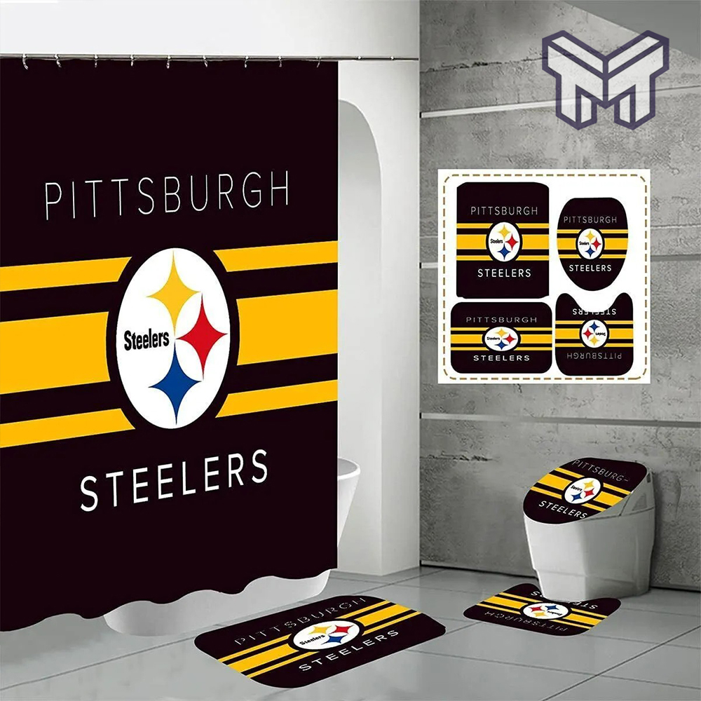 Pittsburgh Steelers Sport Bathroom set, Shower Curtain Set Type 04 -  Muranotex Store