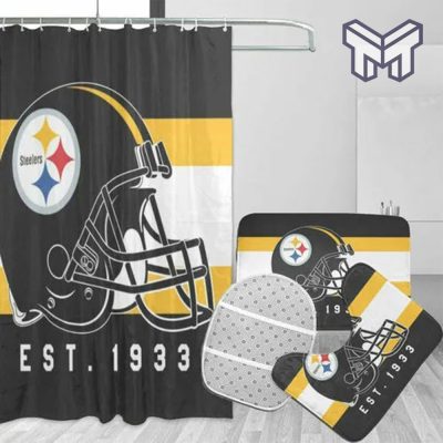 Pittsburgh Steelers Sport Bathroom set, Shower Curtain Set Type 06