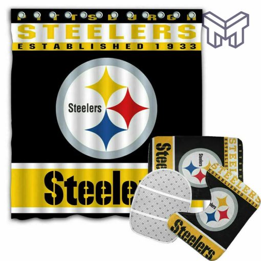 Pittsburgh Steelers Sport Bathroom set, Shower Curtain Set Type 07