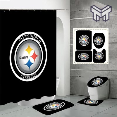 Pittsburgh Steelers Sport Bathroom set, Shower Curtain Set Type 08