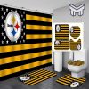 Pittsburgh Steelers Sport Bathroom set, Shower Curtain Set Type 09