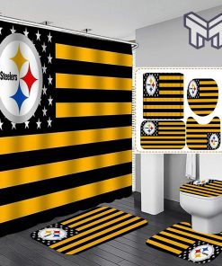 Pittsburgh Steelers Sport Bathroom set, Shower Curtain Set Type 09