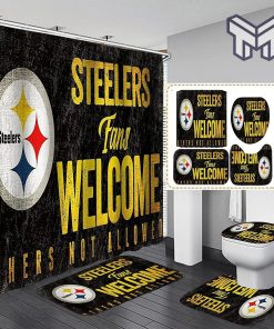 Pittsburgh Steelers Sport Bathroom set, Shower Curtain Set Type 10