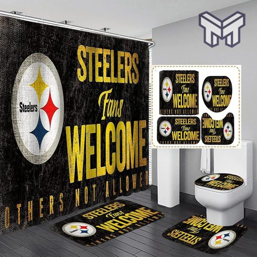 Pittsburgh Steelers Sport Bathroom set, Shower Curtain Set Type 10