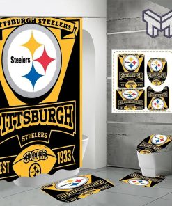 Pittsburgh Steelers Sport Bathroom set, Shower Curtain Set Type 11