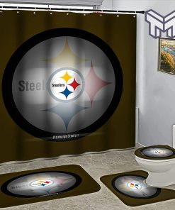 Pittsburgh Steelers Sport Bathroom set, Shower Curtain Set Type 12