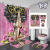 Romantic Sunflower Black Girl Bathroom Sets, Shower Curtain Sets.