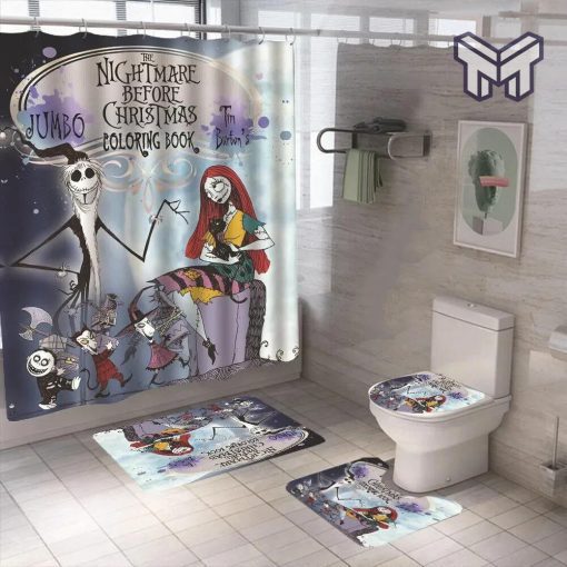 The Nightmare Before Christmas Bathroom Mat Rug Set Waterproof Decoration