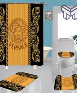 Versace Shower Curtain Waterproof Luxury Bathroom Mat Set