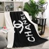 Black Classic Chanel Logo Fashion Luxury Brand Premium Blanket Fleece Living Room Luxury Blanket For Home