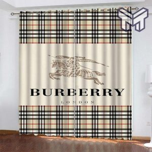 Burberry printed premium logo fashion luxury brand window curtain window decor,curtain waterproof with sun block