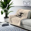 Chanel Beige Fashion Luxury Brand Premium Blanket Fleece Living Room Luxury Blanket For Home