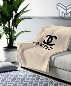 Chanel Beige Fashion Luxury Brand Premium Blanket Fleece Living Room Luxury Blanket For Home