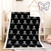 Chanel Black Logo Luxury Brand Premium Blanket Fleece Living Room Luxury Blanket For Home