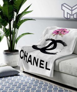 Chanel Flower Fashion Luxury Brand Premium Blanket Fleece Living Room Luxury Blanket For Home