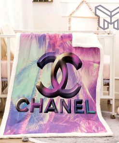 Chanel Natural Logo Luxury Brand Premium Blanket Fleece Living Room Luxury Blanket For Home