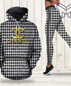 Chanel black white hoodie leggings luxury brand clothing clothes outfit for women hot 2023