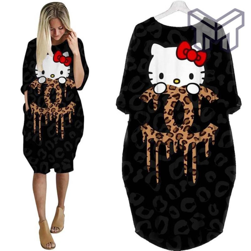 Louis vuitton hello kitty batwing pocket dress lv luxury brand