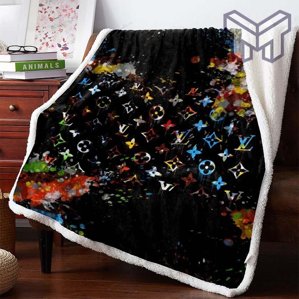 Louis vuitton white fashion luxury brand fleece blanket comfortable blanket  - Muranotex Store